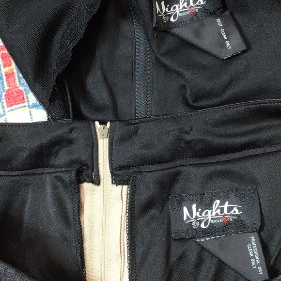 🖤 NIGHTS by Teeze Me Black Beaded Halter Top & Taupe Pleated Satin Tulle Skirt - Picture 6 of 10